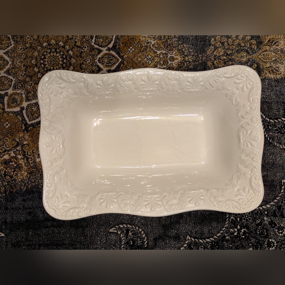 Off White Bizzirri Rectangular Ceramic Serving Dish Bowl Platter Dishwasher Safe